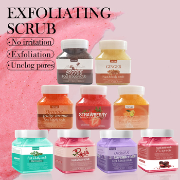 Exfoliating fruit sugar body scrub